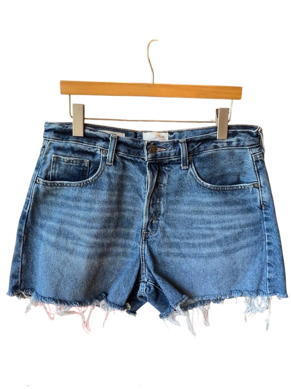 Universal Thread 90s Baggy Denim Shorts Mid Rise Button Fly Raw Hem 100% Cotton - Picture 1 of 8